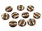 10 13mm Shades of Brown Striped Resin Round Four Hole Buttons